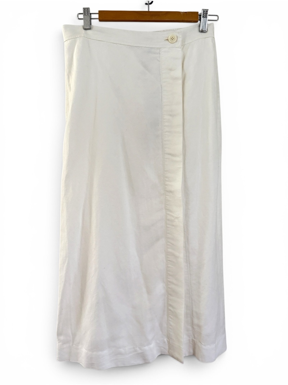 Alex Mill Agnes midi wrap skirt in twill off white size medium NWT - Picture 2 of 9